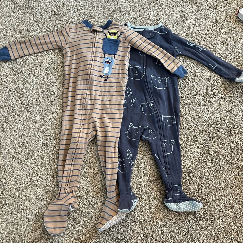 Striped and Bear Print Kids One Pieces